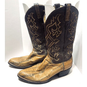 Dan Post Vintage Python Snakeskin Leather Western Cowboy Boots Men’s Size 9.5D